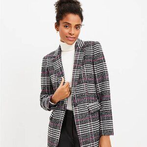 Petite Plaid Long Modern Blazer (NWOT)
